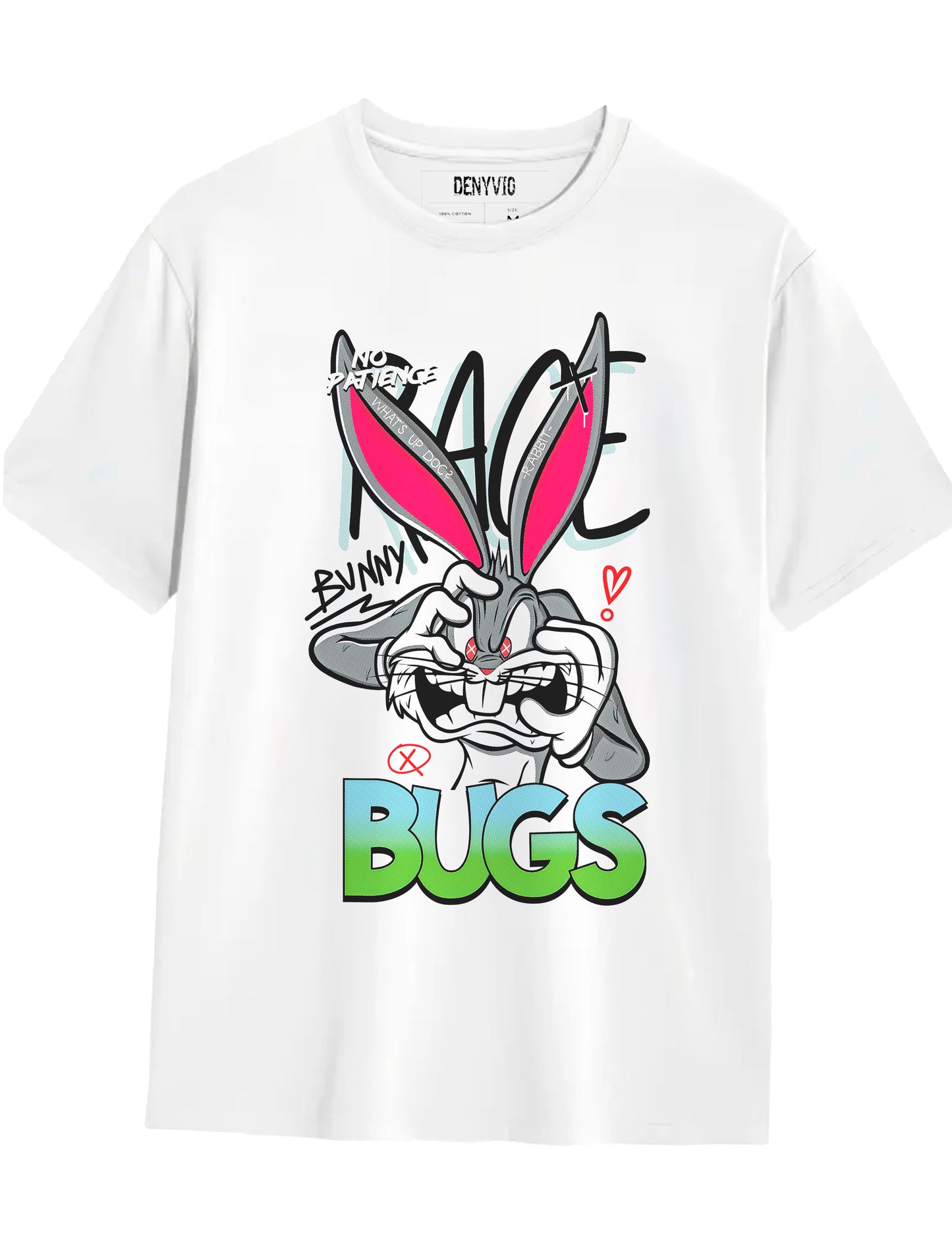 DENYVIO™ Rage Bunny – Glitched Bugs Parody T-Shirt