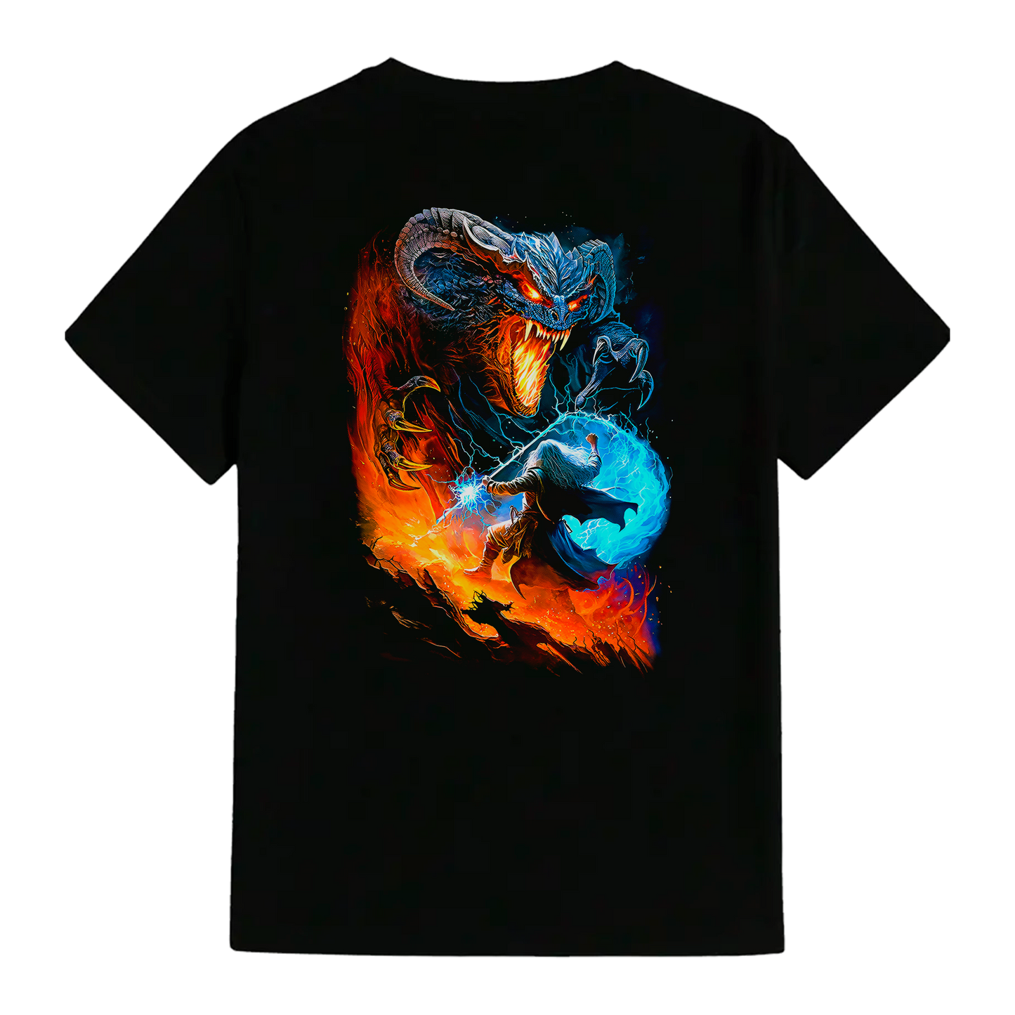 DENYVIO™ Balrog vs Wizard – Epic Fantasy Battle T-Shirt