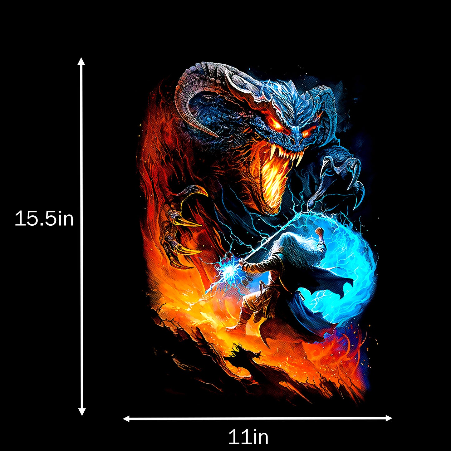 DENYVIO™ Balrog vs Wizard – Epic Fantasy Battle T-Shirt