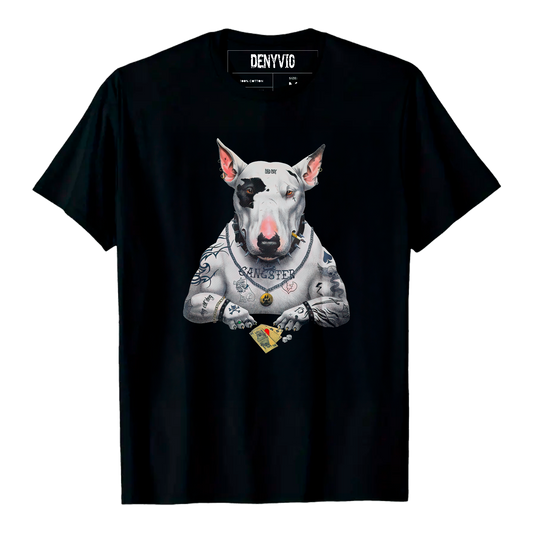 DENYVIO™ Gangster Dog – Tattooed Bull Terrier T-Shirt
