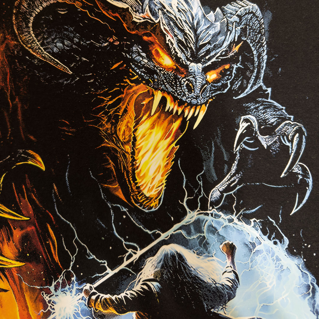 DENYVIO™ Balrog vs Wizard – Epic Fantasy Battle T-Shirt