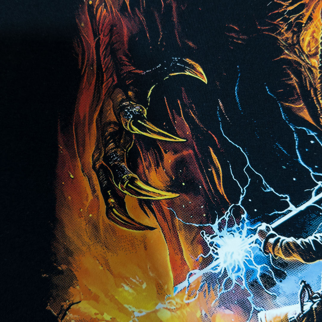 DENYVIO™ Balrog vs Wizard – Epic Fantasy Battle T-Shirt