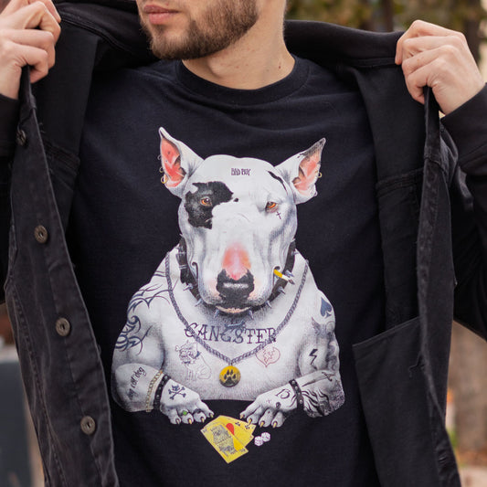 DENYVIO™ Gangster Dog – Tattooed Bull Terrier T-Shirt