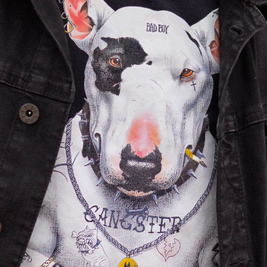 DENYVIO™ Gangster Dog – Tattooed Bull Terrier T-Shirt