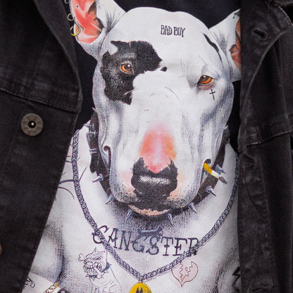 DENYVIO™ Gangster Dog – Tattooed Bull Terrier T-Shirt