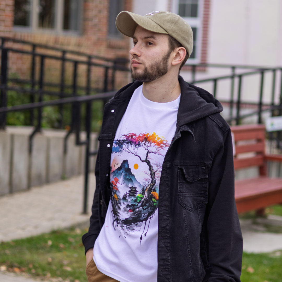 DENYVIO™ Zen Landscape – Japanese Ink & Nature Art T-Shirt