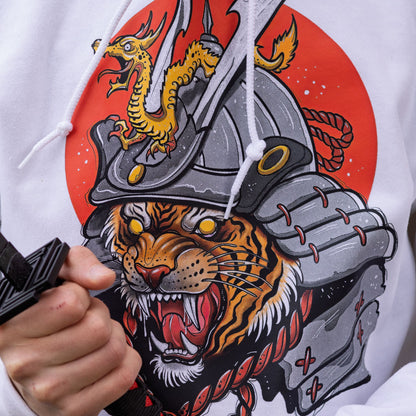 DENYVIO™ Samurai Tiger – Warrior Cat & Dragon Unisex Hoodie