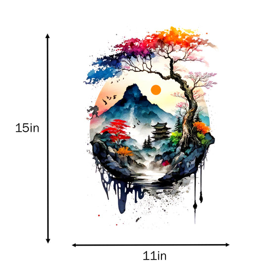 DENYVIO™ Zen Landscape – Japanese Ink & Nature Art T-Shirt